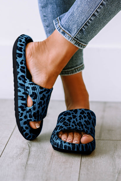 Leopard Cloud Slides Thick Flat Slippers