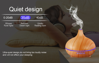 Ultrasonic Aroma Diffuser Humidifier Wood Grain