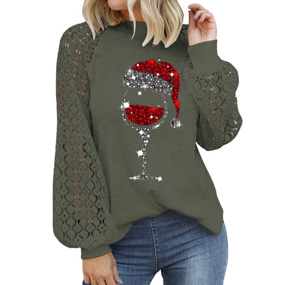 Floral Print Long Sleeve Pullover Women