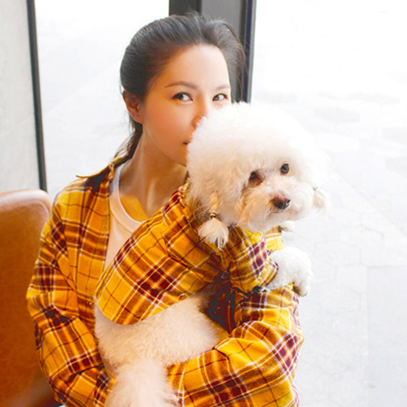 Pet parent-child plaid shirt