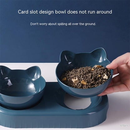 Cat Bowl Anti-tumble Automatic Feeding Water Fountain