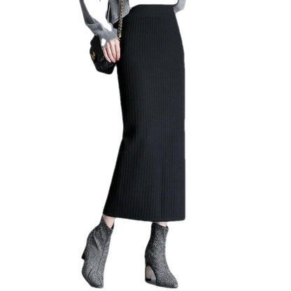 Women's Knitted Skirt Straight Thickening