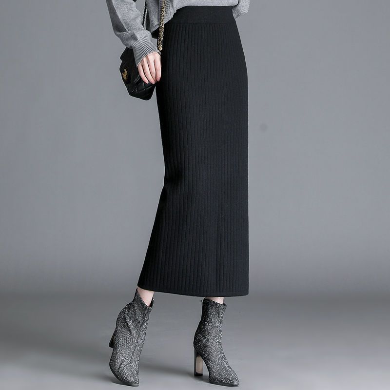 Women's Knitted Skirt Straight Thickening