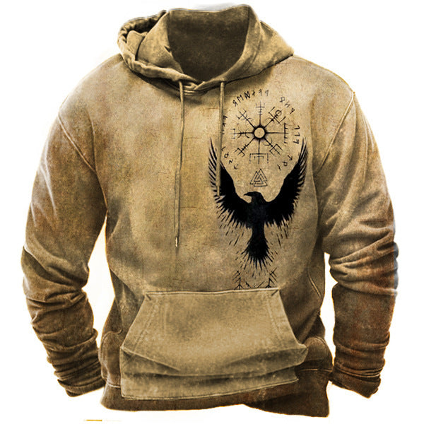 Men's 3D Printed Hooded Pocket Sweatshirt