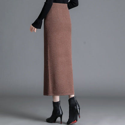 Women's Knitted Skirt Straight Thickening