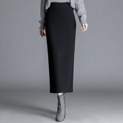 Women's Knitted Skirt Straight Thickening