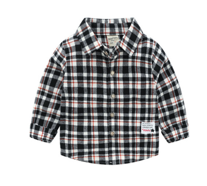 Fashion Cute Children's Plaid Shirt Long Sleeve Shirt