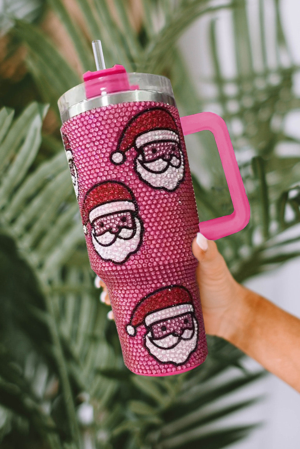 White Christmas Santa Diamond Water Cup