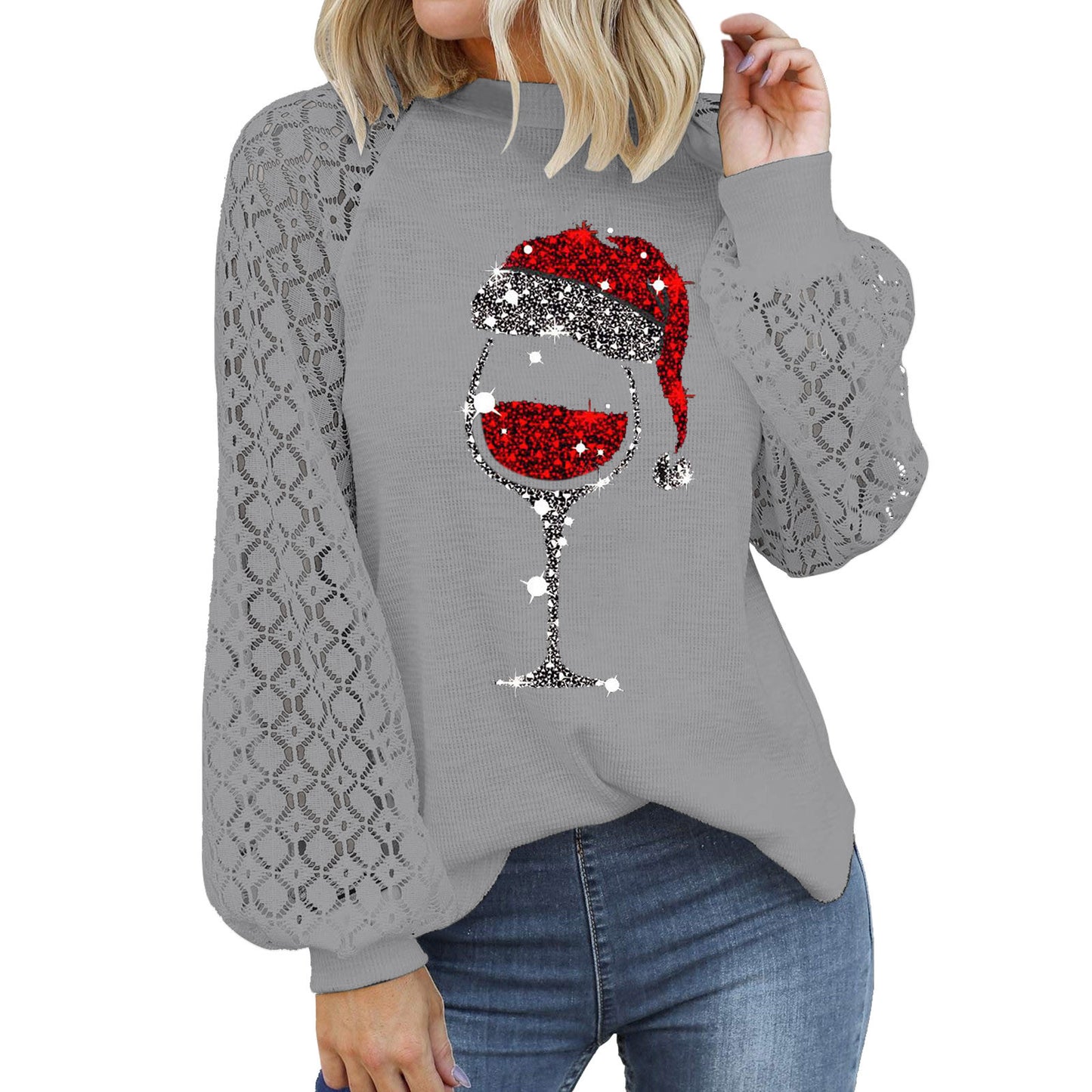 Floral Print Long Sleeve Pullover Women