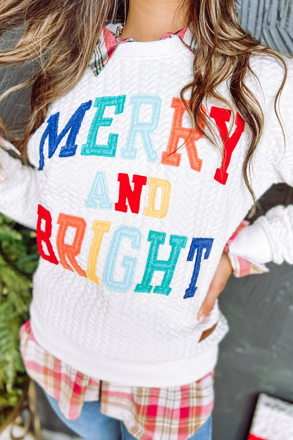 Blackish Green Merry And Bright Quilted Sweatshirt