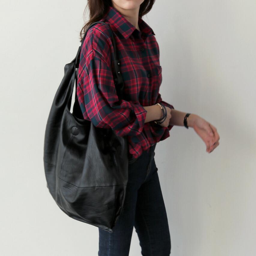 Spring New Women's Plaid Loose Shirt