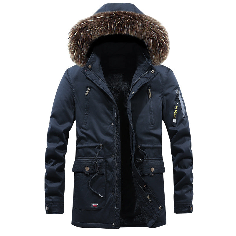 Cotton Men's Mid-length Korean Jacket Winter Plus Down Jacket