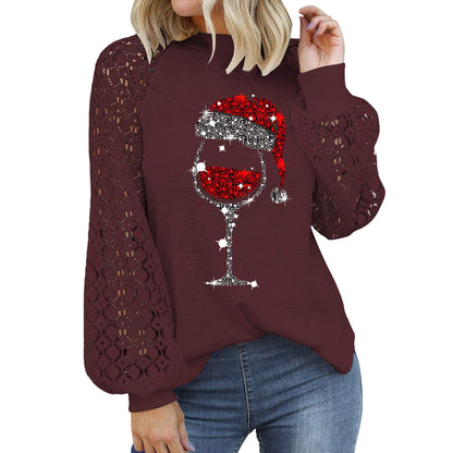 Floral Print Long Sleeve Pullover Women