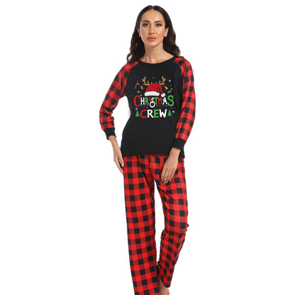 European And American Christmas Parent-child Homewear Clothes Pajamas Suit