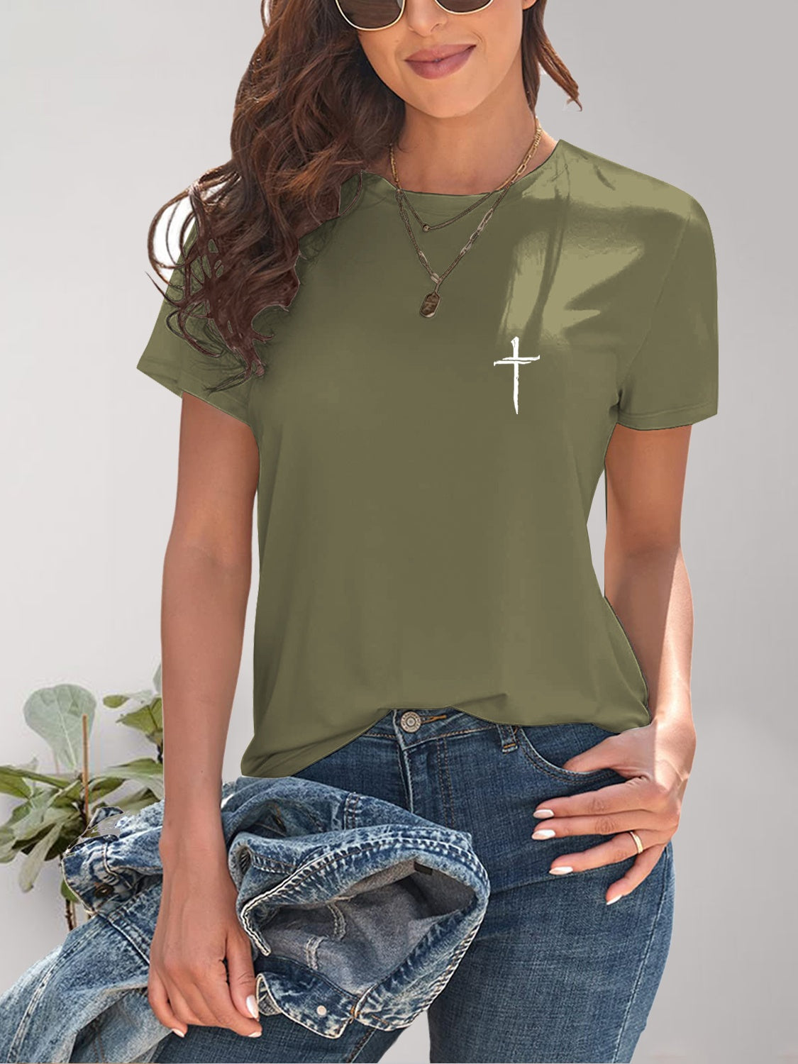 Cross Graphic Round Neck T-Shirt