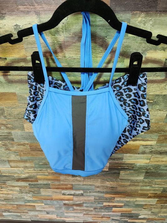 HIGH WAISTED RACERBACK MED BLACK/BLUE