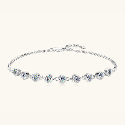 Inlaid Moissanite 925 Sterling Silver Bracelet