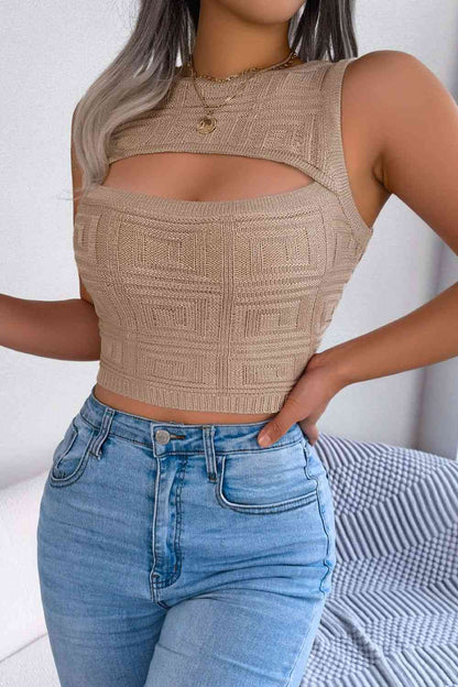 Cutout Sleeveless Knit Top